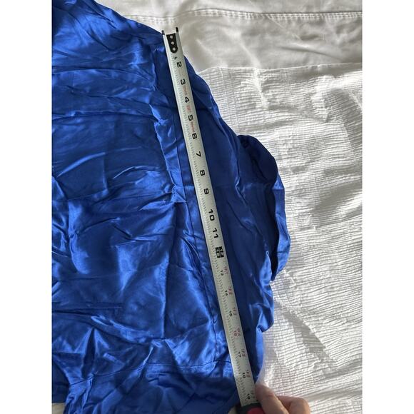 NWT Zara Wrap Dress Royal Blue Satin Women's XS Wedding Guest Cocktail Short - Picture 11 of 12